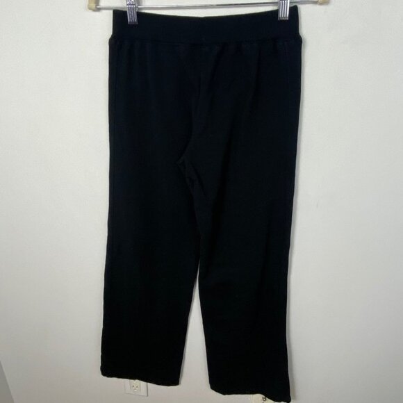 Roots Active Black Wide Leg Pants Medium Track Pants Sweatpant High Rise Legging - Picture 11 of 15